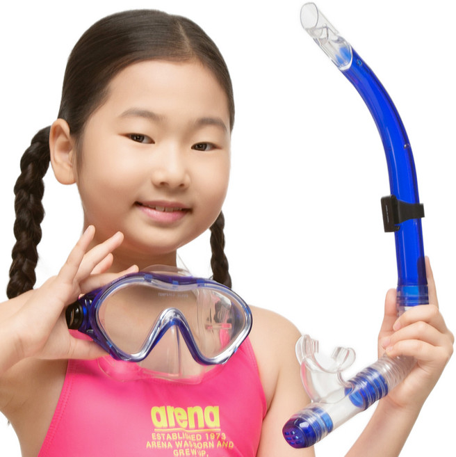 한국 ICD 스노클세트 아동용 블루 BN605, 1세트