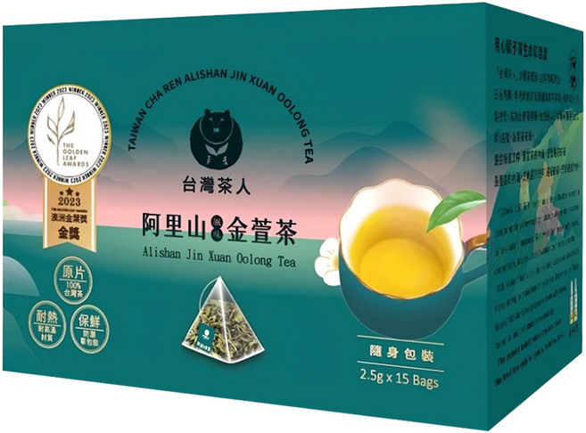 台灣茶人 阿里山風味金萱茶, 2.5g, 15包, 1盒