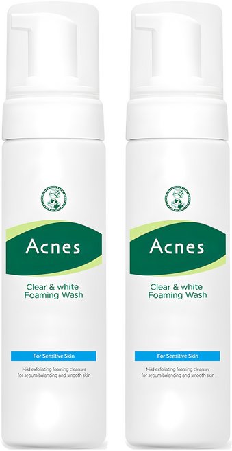 아크네스 클리어 앤 화이트 포밍워시, 130ml, 2개