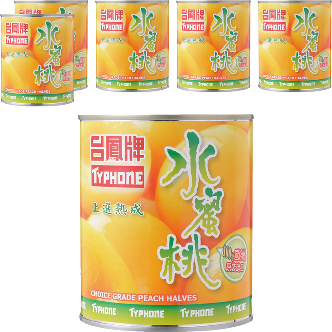 台鳳 水蜜桃, 820g, 6罐