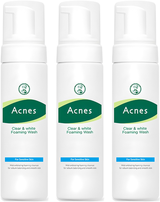 아크네스 클리어 앤 화이트 포밍워시, 130ml, 3개