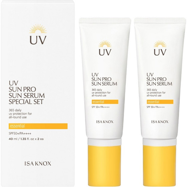 이자녹스 UV선프로 365 에센셜 선 세럼 SPF50+ PA++++, 2개, 40ml