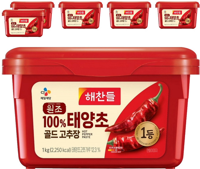 태양초 골드 고추장, 1kg, 6개