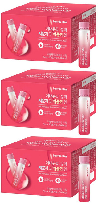 뉴트리디데이 이너뷰티 슈퍼 저분자 피쉬콜라겐, 25g, 90개