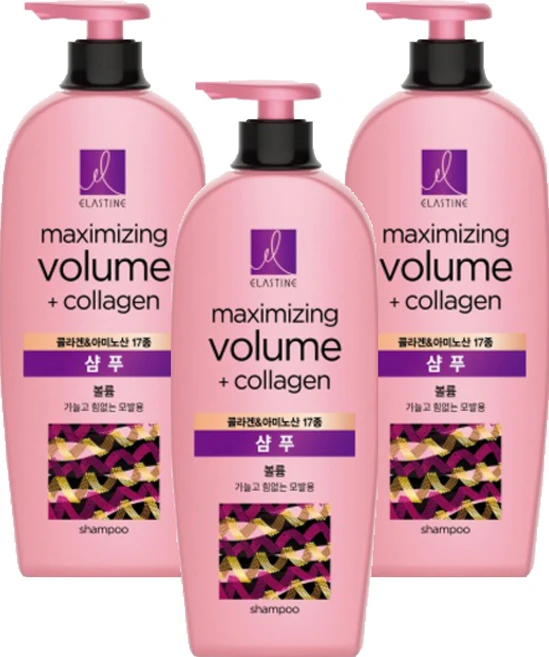 엘라스틴 마린콜라겐 탱글볼륨 샴푸, 680ml, 3개 - 쿠팡
