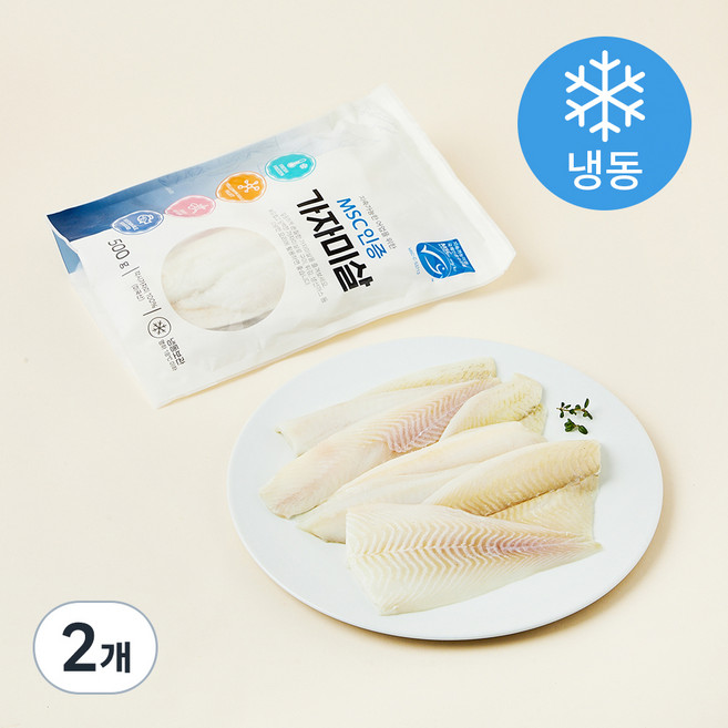 MSC인증 미국산 가자미살(냉동), 500g, 2개