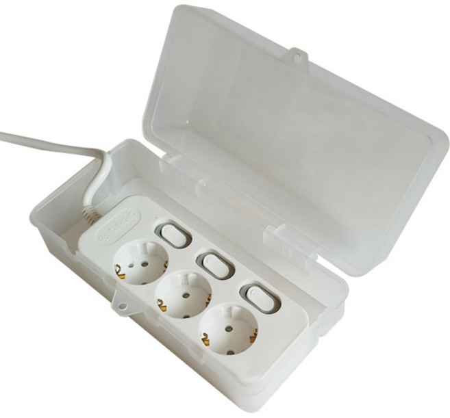 스타리움 다용도 야외 캠핑 멀티탭 방수 커버 덮개 화이트, 1개