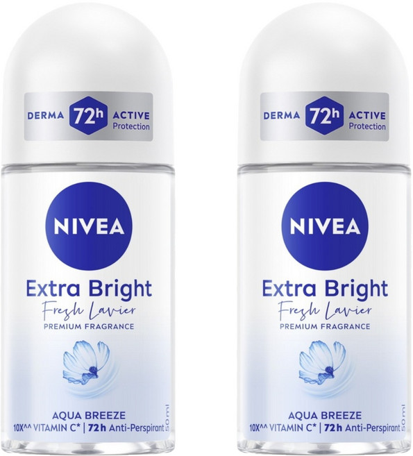 NIVEA 妮維雅 台灣公司貨 香氛淨白系列 止汗爽身乳液 雋藍靜謐, 50ml, 2個