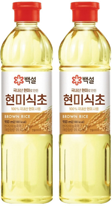 백설 국내산 현미식초, 900ml, 2개