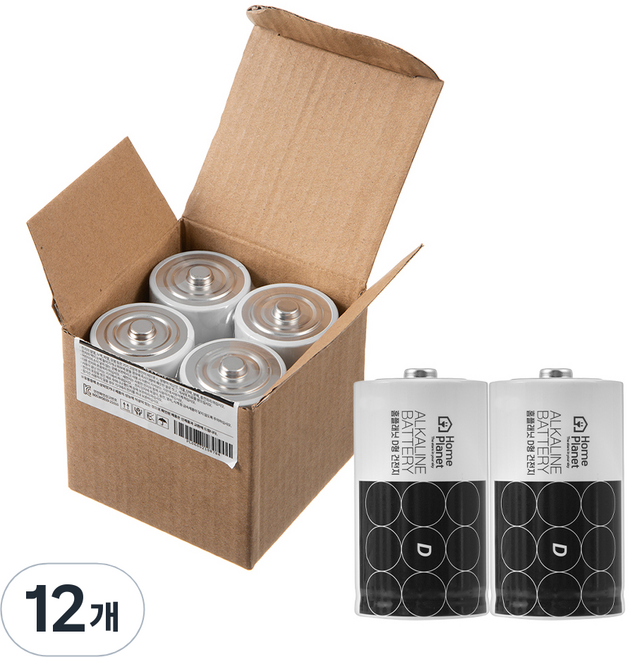 홈플래닛 D형 건전지, 12개, 1개입