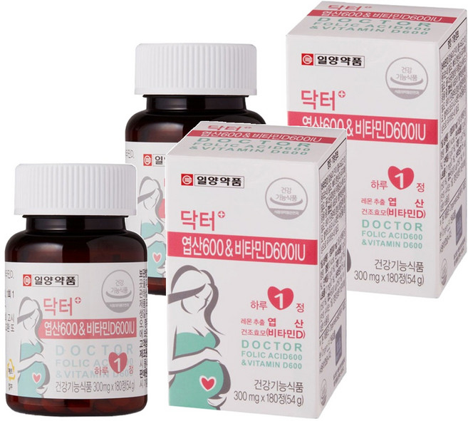 IL-YANG 一洋藥品 Doctor Plus葉酸600&維他命D錠 600IU, 180錠, 2罐