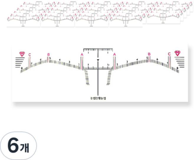 눈썹 디자인 스티커자 50p, 눈썹산형, 6개