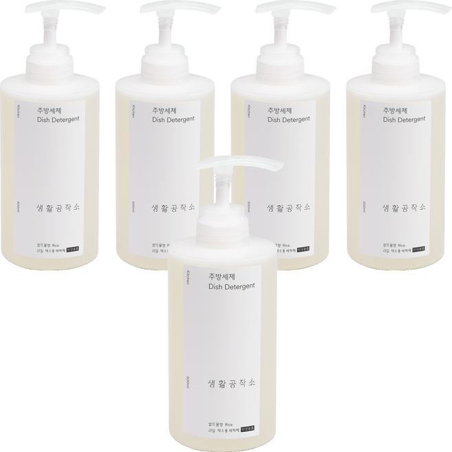 생활공작소 쌀뜨물 주방세제, 500ml, 5개