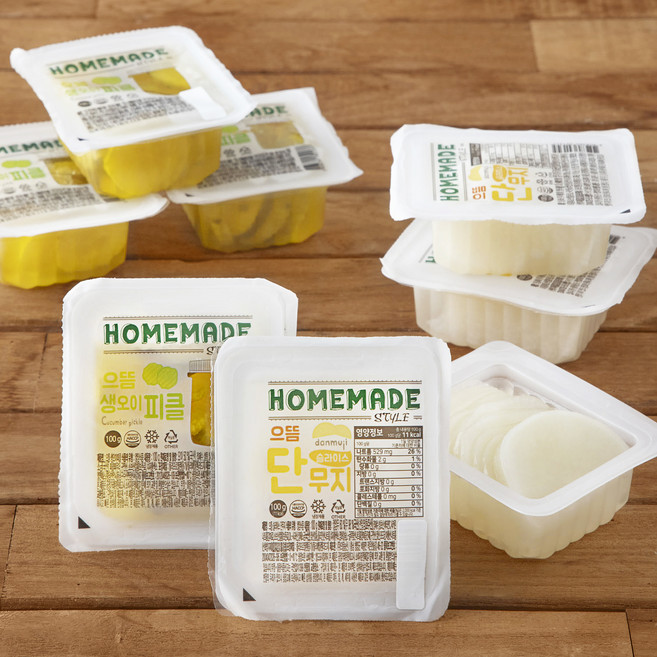 으뜸 홈메이드 단무지 100g x 4팩 + 피클 100g x 4팩, 800g, 1세트