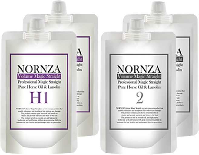 노른자 볼륨매직 스트레이트 파마약 H1 일반모 1제 200g + 2제 200g 세트, 2개, 400g