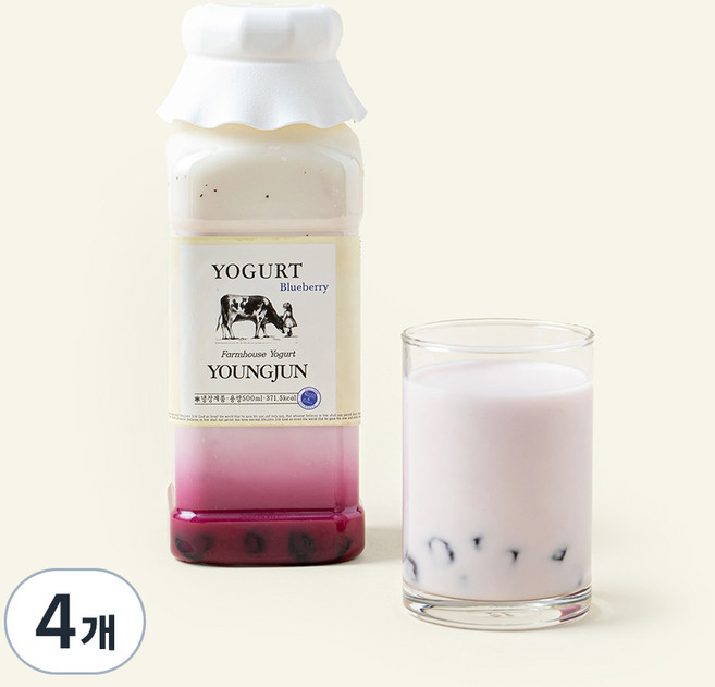 영준목장 수제 요거트 블루베리, 500ml, 4개