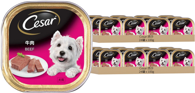 Cesar 西莎 狗罐頭, 牛肉, 100g, 48罐
