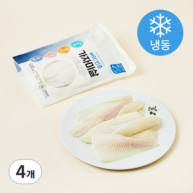 MSC인증 미국산 가자미살(냉동), 500g, 4개