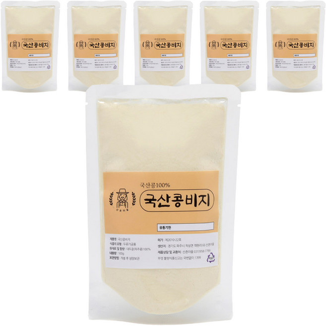 산촌마을 국산 콩비지 분말, 100g, 6개