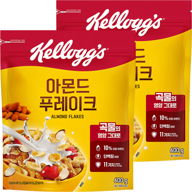 켈로그 아몬드 푸레이크, 600g, 2개