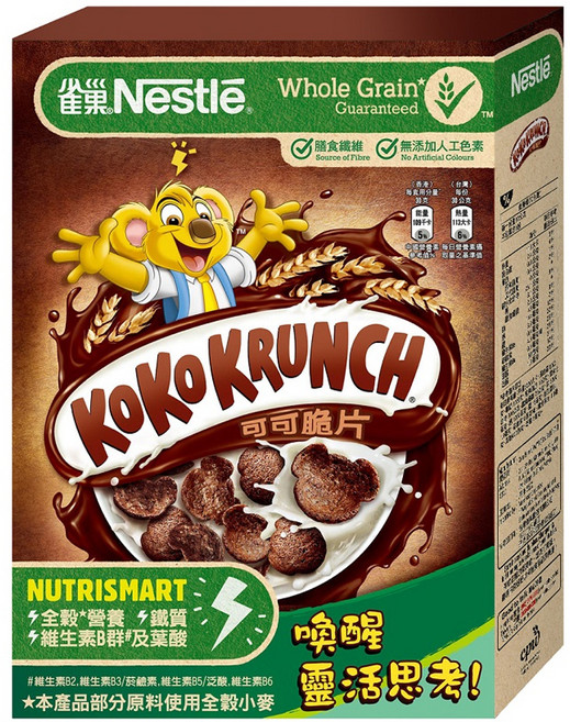 雀巢 KoKo KRUNCH 可可脆片 早餐脆片 全穀物營養 富含鈣質與膳食纖維, 330g, 1盒