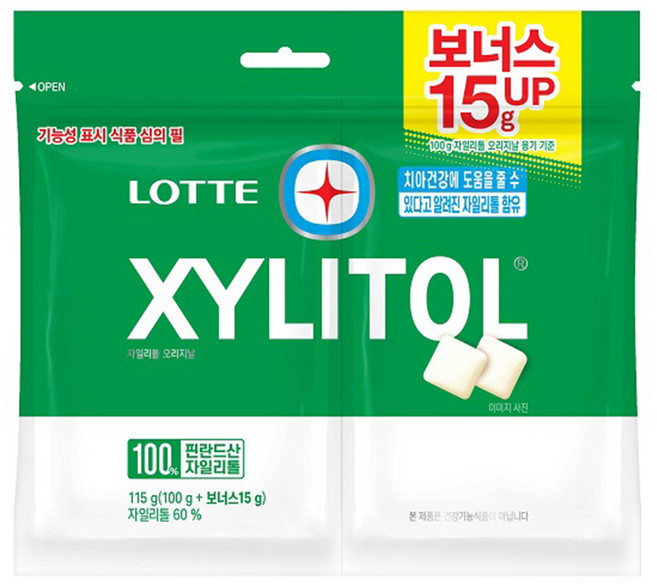 롯데자일리톨 오리지날 껌 리필, 115g, 1개