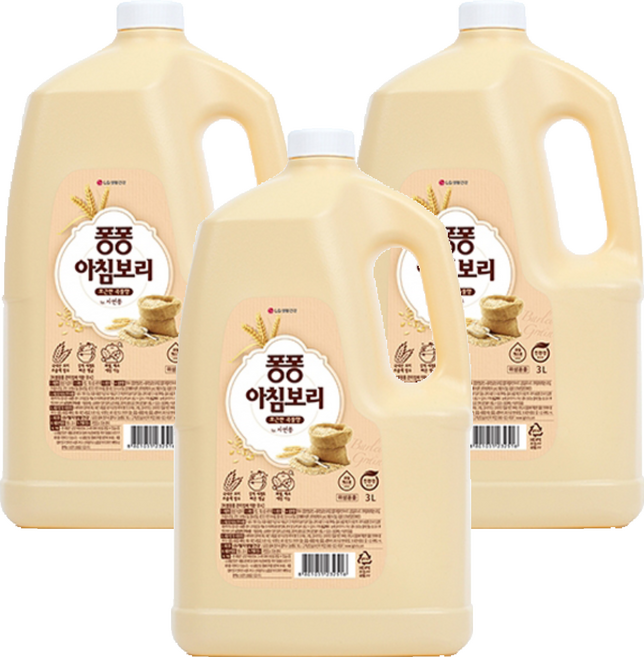 퐁퐁 주방세제 아침보리 용기, 3L, 3개
