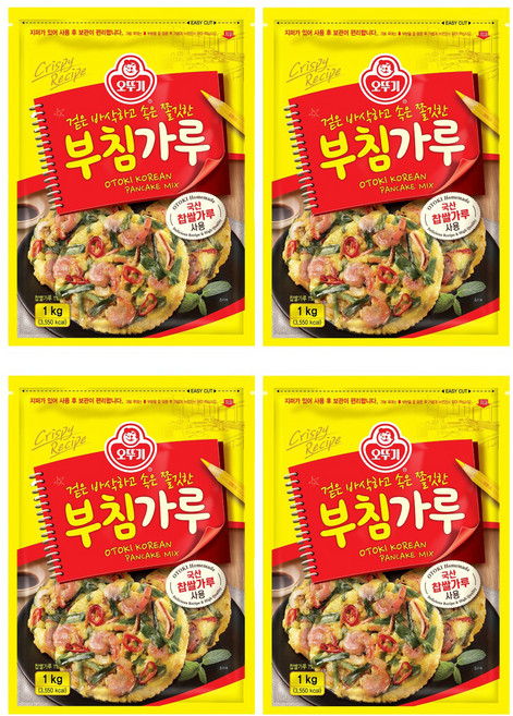 오뚜기 부침가루, 1kg, 4개