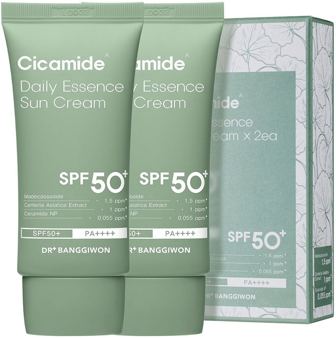 DR BANGGIWON CICA酰胺日常精華防曬霜 SPF50+ PA++++, 50g, 2個