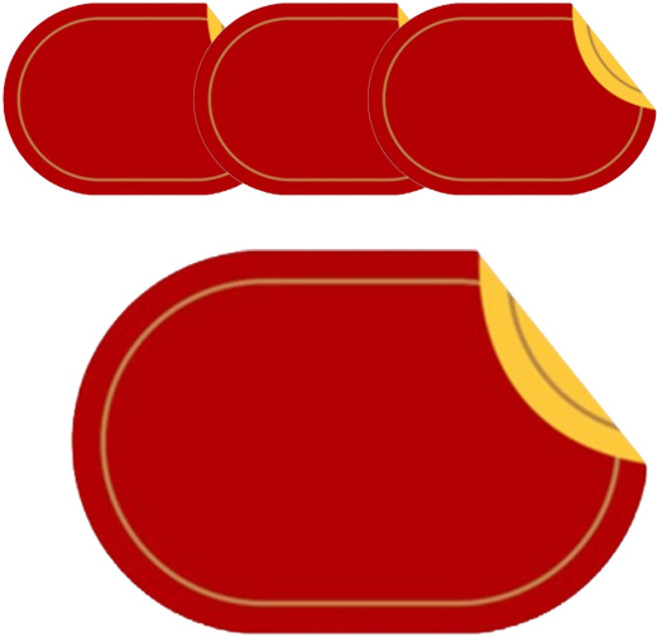 블럭마트 방수 식탁 테이블 양면 가죽 매트, TYPE5, 4개, 45cm x 30cm x 두께 1.8cm