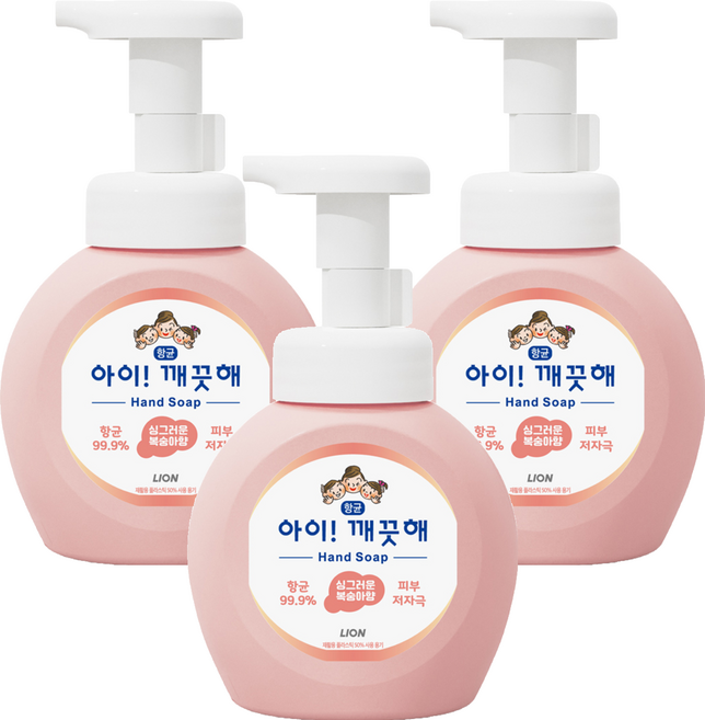 아이깨끗해 핸드워시 모이스처 복숭아, 250ml, 3개