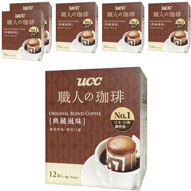 ucc 職人的珈琲 典藏風味濾掛式咖啡, 8g, 12包, 6盒