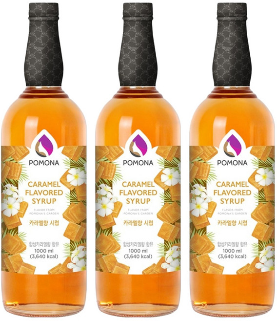 포모나 카라멜 커피시럽, 1L, 3개