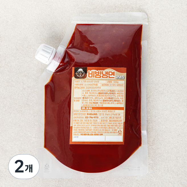 스가홍 비빔냉면 양념장, 500g, 2개