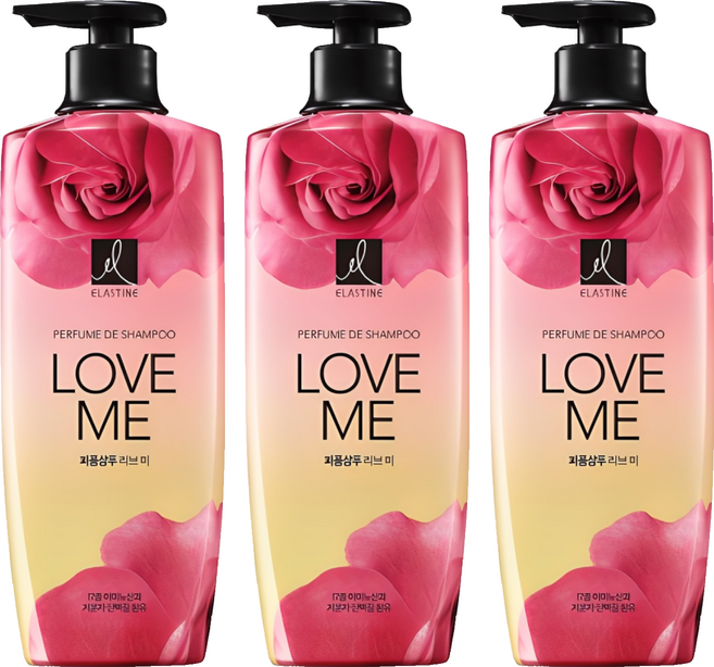 엘라스틴 러브미 퍼퓸 샴푸, 600ml, 3개