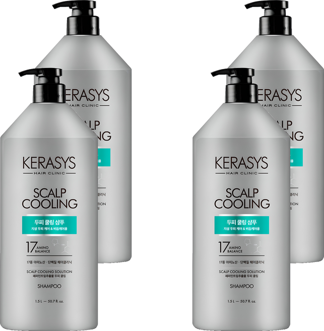 케라시스 두피 쿨링 단백질 샴푸, 1.5L, 4개