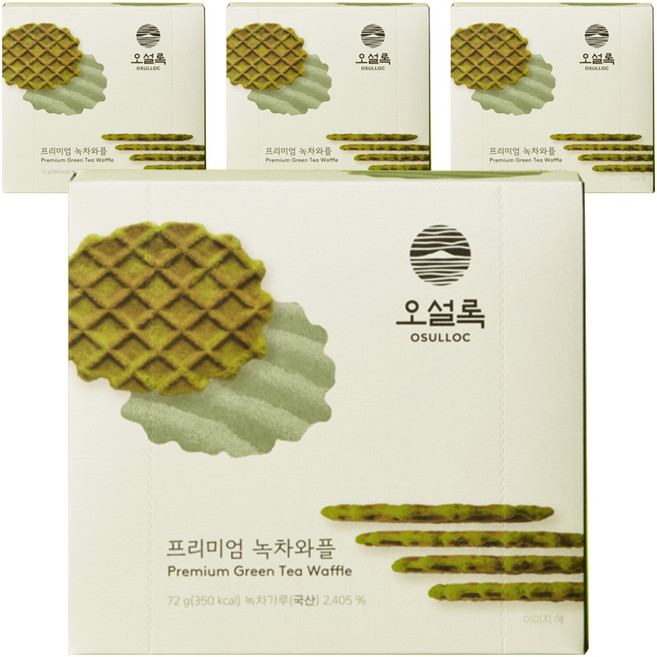 오설록 프리미엄 녹차와플, 72g, 4개