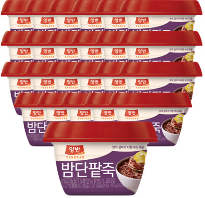 양반 밤단팥죽, 285g, 24개