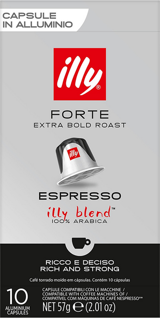 illy 意利 Forte 重烘焙濃縮 NESPRESSO咖啡膠囊, 5.7g, 10個裝, 1組
