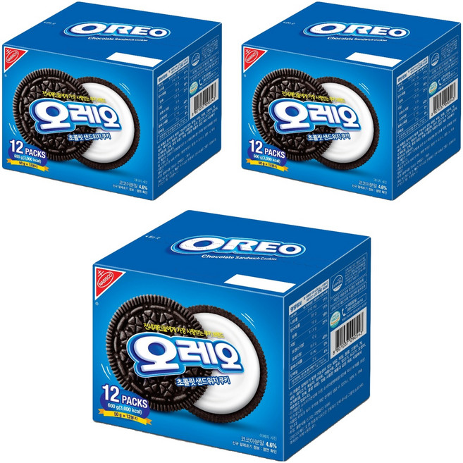 동서 오레오 화이트 샌드위치 쿠키, 600g, 3개