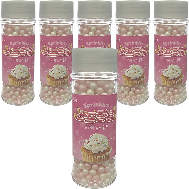 Breadgarden Dragee Pearl Pink Sprinkle, 45g, 6個
