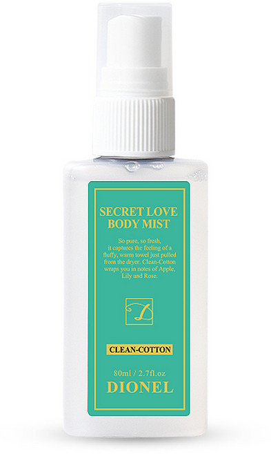 DIONEL Secret Love 身體噴霧 潔淨棉香, 1個, 80ml