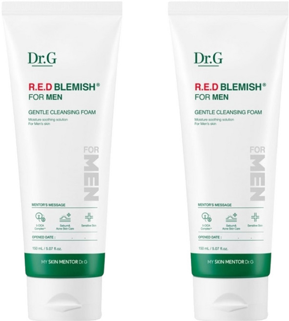 닥터지 레드 블레미쉬 포 맨 젠틀 클렌징 폼, 150ml, 2개
