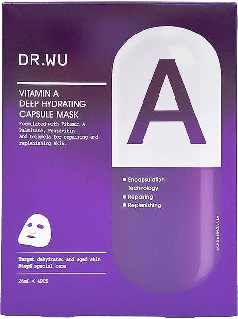 DR.WU 達爾膚 維他命A保濕修復膠囊面膜, 4片, 1盒