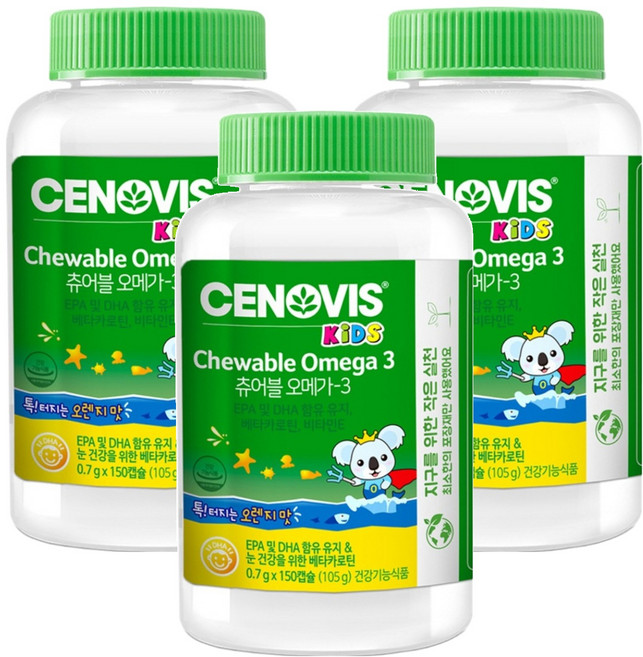 세노비스 키즈 츄어블 오메가3, 150정, 3개