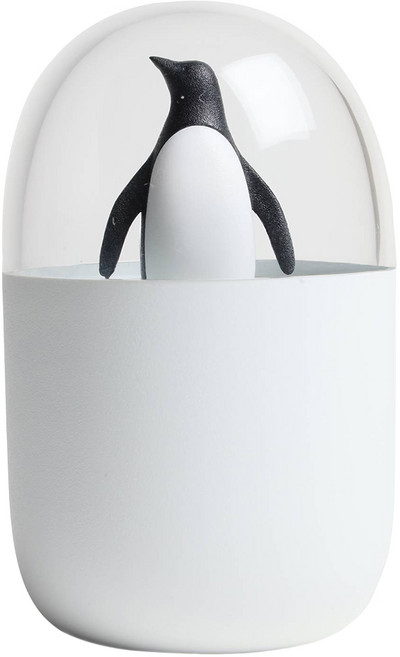 QUALy PENGUIN COTTON BUD HOLDER棉花棒罐 7 x 11.4cm 冰原企鵝, 1個