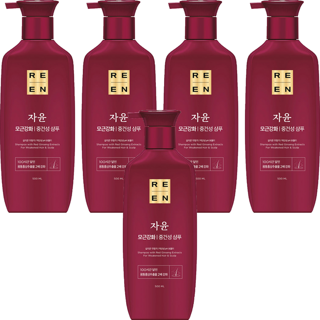 리엔 자윤 모근강화 중건성 샴푸, 500ml, 5개