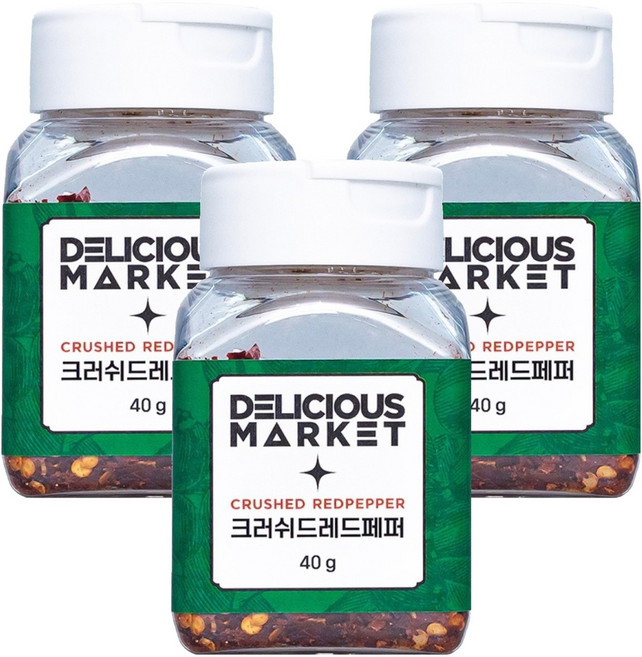 딜리셔스마켓 크러쉬드 레드페퍼 고춧가루 소형, 40g, 3개