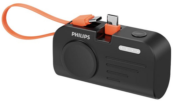 PHILIPS 飛利浦 手錶磁吸 + 多合一行動電源 Type C, DLP2552CB, 黑色