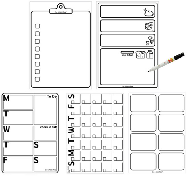 핀스 필수팩 메모시트 5p + 미니보드마카, PET, 종이